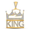 Image 1 : Round Diamond King Charm Pendant 7/8 Cttw 10KT Yellow Gold