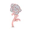 Image 1 : Round Diamond Rose Flower Pendant 1/10 Cttw 10KT Rose Gold