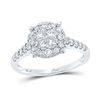 Image 1 : Cluster Bridal Wedding Engagement Ring 3/4 Cttw 14KT White Gold