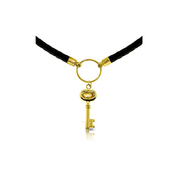 Genuine 0.50 ctw Citrine Necklace 14KT Rose Gold - REF-65F8Z