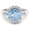 Image 3 : Natural 3.48 CTW Aquamarine & Diamond Ring 14K White Gold - REF-108H7M