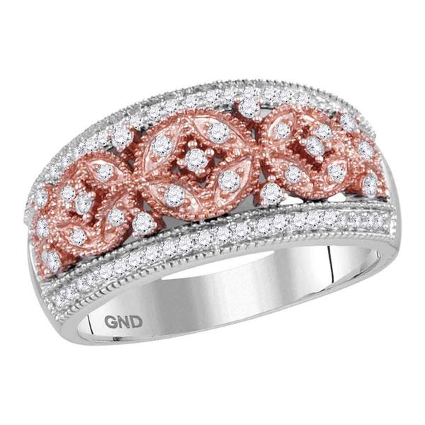 Round Diamond Band Ring 1/3 Cttw 14KT Two-tone Gold