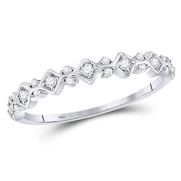 Round Diamond Stackable Band Ring 1/6 Cttw 10KT White Gold
