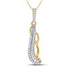 Image 1 : Round Diamond Dangle Fashion Pendant 1/8 Cttw 10KT Yellow Gold