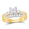 Image 1 : Bridal Wedding Ring Band Set 1/2 Cttw 10KT Yellow Gold