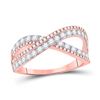 Image 1 : Round Diamond Crossover Band Ring 3/4 Cttw 14KT Rose Gold