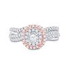 Image 2 : Diamond Bridal Wedding Ring Band Set 1 Cttw 14KT Two-tone Gold