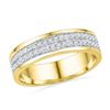 Image 1 : Round Diamond 2-row Band Ring 1/5 Cttw 10KT Yellow Gold