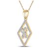 Image 2 : Round Diamond Square Butterfly Pendant 1/4 Cttw 10KT Yellow Gold