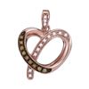 Image 1 : Round Brown Diamond Heart Pendant 1/8 Cttw 10KT Rose Gold