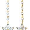 Genuine 4.8 ctw Aquamarine Earrings 14KT Yellow Gold - REF-68H4X