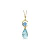 Genuine 5.5 ctw Blue Topaz Necklace 14KT Yellow Gold - REF-25N6R