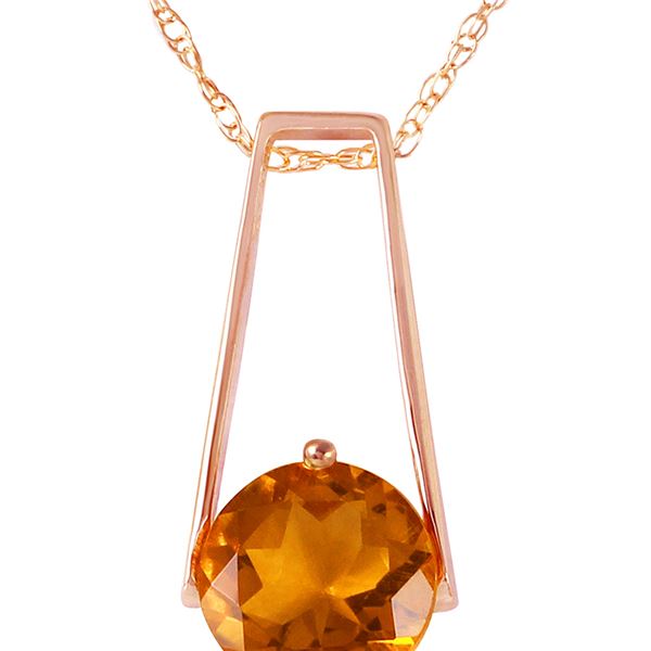 Genuine 1.45 ctw Citrine Necklace 14KT Rose Gold - REF-23K8V