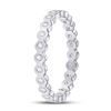 Image 2 : Round Diamond Machine-Set Band Ring 1/5 Cttw 14KT White Gold