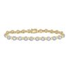Image 1 : Round Diamond Cluster Link Bracelet 2-1/5 Cttw 14KT Yellow Gold