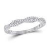 Image 1 : Round Diamond Twist Stackable Band Ring 1/6 Cttw 14KT White Gold