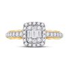 Image 2 : Baguette Diamond Square Cluster Ring 5/8 Cttw 14KT Yellow Gold