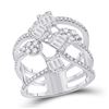 Image 1 : Baguette Diamond Cluster Strand Fashion Ring 1-1/8 Cttw 14KT White Gold