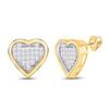 Image 1 : Princess Diamond Heart Earrings 1/3 Cttw 10KT Yellow Gold
