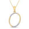 Image 1 : Round Diamond O Initial Letter Pendant 1/12 Cttw 10KT Yellow Gold