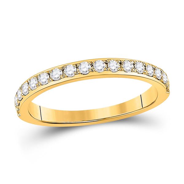 Round Diamond Wedding Single Row Band 1/3 Cttw 14KT Yellow Gold
