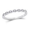 Image 1 : Round Diamond Classic Stackable Band Ring 1/20 Cttw 14KT White Gold