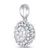Image 2 : Round Diamond Flower Cluster Pendant 1/2 Cttw 14KT White Gold