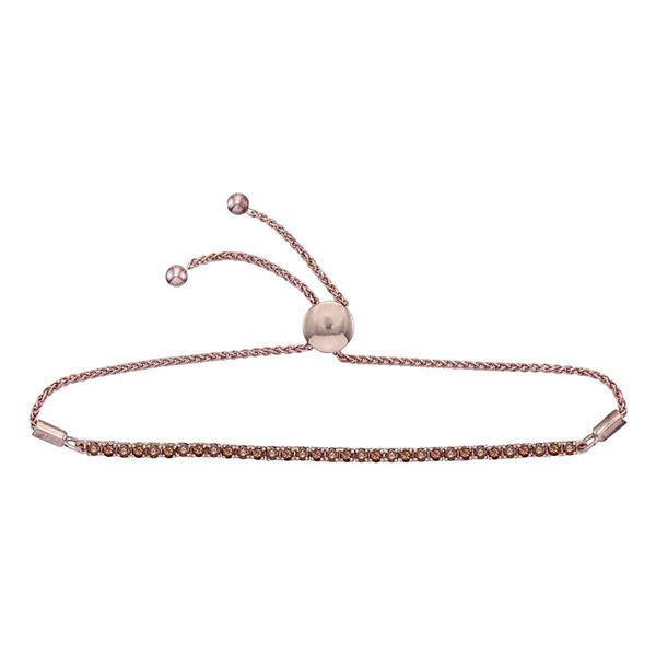 Round Brown Diamond Bolo Bracelet 2 Cttw 10KT White Gold