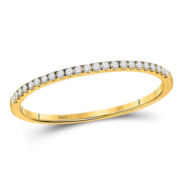 Round Diamond Stackable Band Ring 1/8 Cttw 10KT Yellow Gold