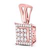 Image 2 : Round Diamond Square Cluster Pendant 1/4 Cttw 14KT Rose Gold