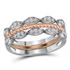 Image 1 : Round Diamond Stackable Rope Band Ring 1/5 Cttw 10KT Two-tone Gold