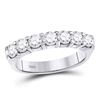Image 1 : Round Diamond Single Row Comfort Wedding Band 1 Cttw 14KT White Gold