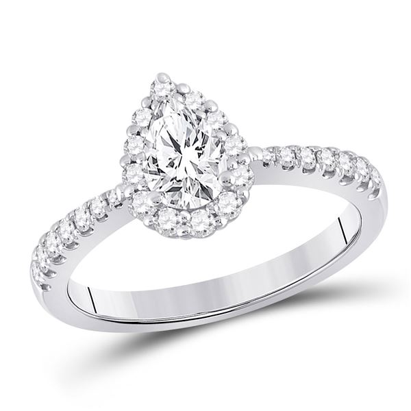 Solitaire Bridal Wedding Engagement Ring 1 Cttw 14KT White Gold