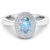 Image 3 : Natural 0.76 CTW Aquamarine & Diamond Ring 14K White Gold - REF-36X9K