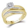 Image 2 : Diamond Solitaire Matching Wedding Set 1/5 Cttw 10KT Yellow Gold