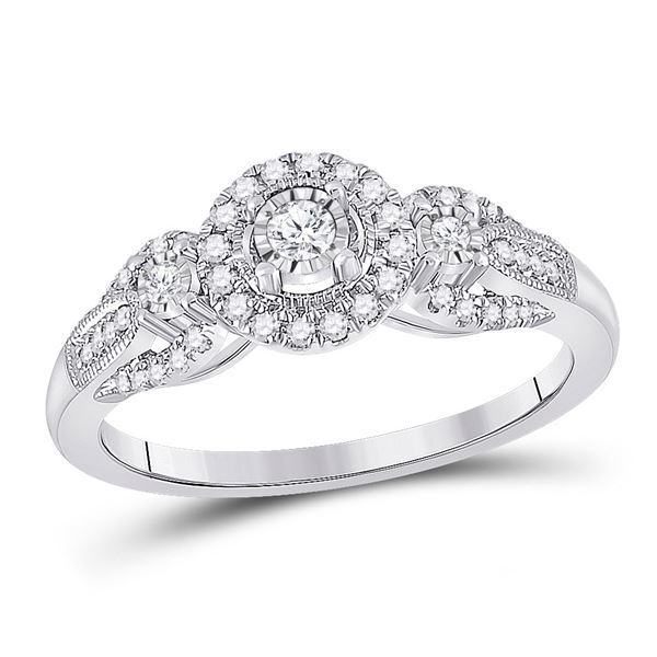Round Diamond 3-stone Ring 1/4 Cttw 14KT White Gold