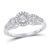Image 1 : Round Diamond 3-stone Ring 1/4 Cttw 14KT White Gold