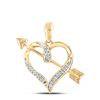 Image 1 : Round Diamond Heart Arrow Pendant 1/12 Cttw 10KT Yellow Gold
