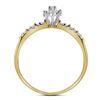 Image 2 : Round Prong-set Diamond Oval Cluster Ring 1/4 Cttw 10KT Yellow Gold
