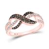 Image 1 : Round Brown Diamond Infinity Ring 1/3 Cttw 14KT Rose Gold