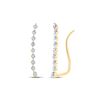 Image 1 : Round Diamond Climber Earrings 1/20 Cttw 10KT Yellow Gold