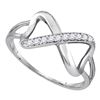 Image 1 : Round Diamond Infinity Ring 1/10 Cttw 10KT White Gold
