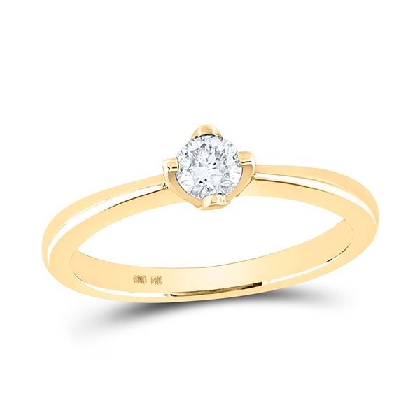 Round Diamond Solitaire Bridal Wedding Engagement Ring 1/4 Cttw 14KT Yellow Gold