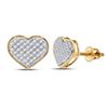 Image 1 : Round Diamond Heart Earrings 1/5 Cttw 10KT Yellow Gold