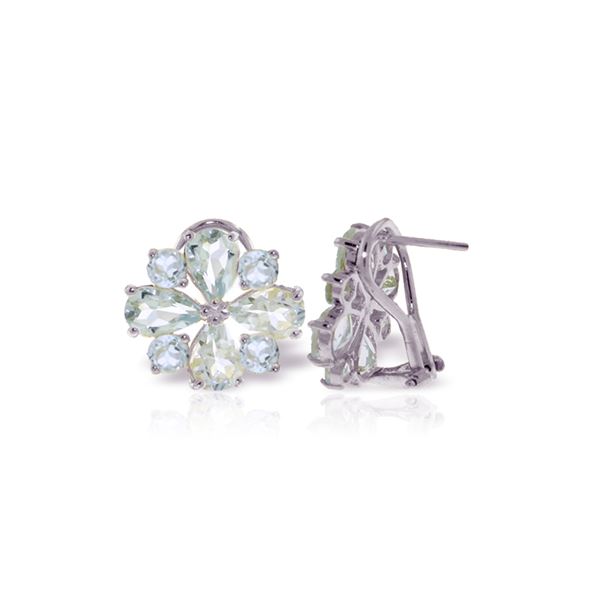 Genuine 4.85 ctw Aquamarine Earrings 14KT White Gold - REF-72F3Z