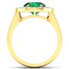 Image 2 : Natural 2.38 CTW Zambian Emerald & Diamond Ring 14K Yellow Gold - REF-108K7W