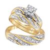 Image 1 : Diamond Solitaire Matching Wedding Set 1/3 Cttw 10KT Yellow Gold