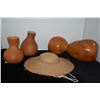 Image 1 : IPU HEKE GOURD DRUMS & HAWAIIAN WOVEN HAT (4 PCS)