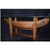 Image 3 : WOODEN CANOE TABLE W/BEVELED GLASS TOP (47" X 17 3/4")