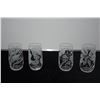 Image 4 : FRANK ODA ETCHED GLASS ANTHURIUM PLATE W/WOOD HANDLES & ETCHED GLASSES (6 PCS)